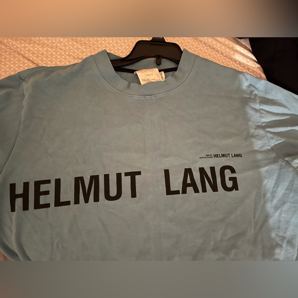 Helmut Lang M/L branded tee blue
